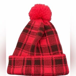 GAP Red and Black Checkered Kids Beanie